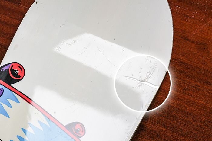 cracked snowboard core